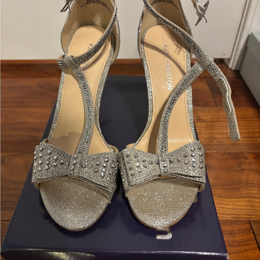Kay Faston Glittering Silver Heels